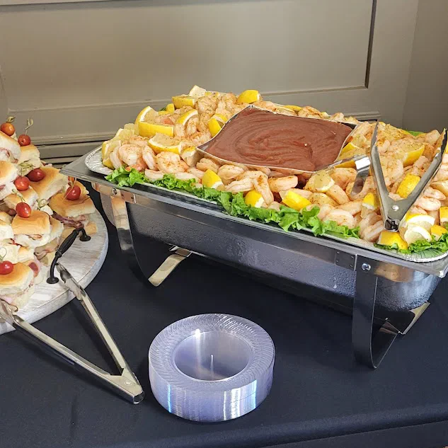 Shrimp cocktail platter for a business event